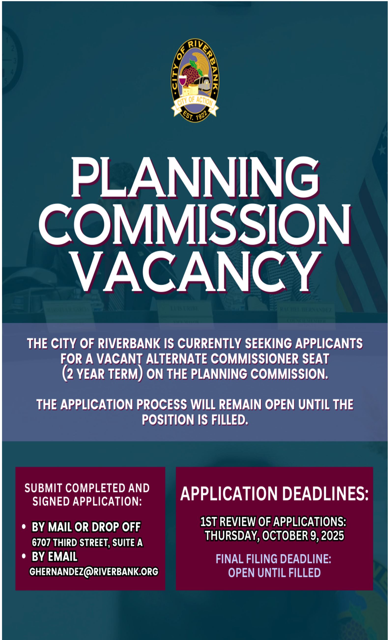 News FLash-Planning Commission Vacancy